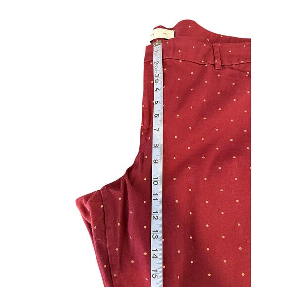 Old Navy Plus Burgundy Rose Gold Polka Dot Work Pixie Ankle Pants Size 20 - Picture 12 of 14